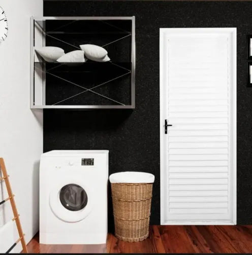 Porta de Aço Laminada 215x75cm Abertura Direita Branco