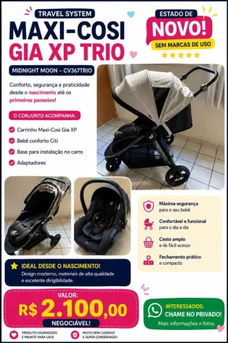 Carrinho de bebê semi novo, sem marcas de uso
