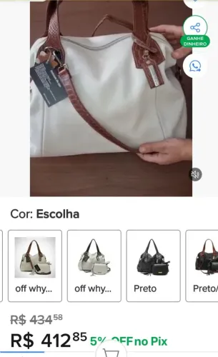 Bolsa Daniella Marques em couro legítimo