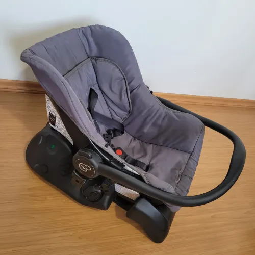 Conjunto Bebê Conforto Grid Black com Base Fixação Galzerano