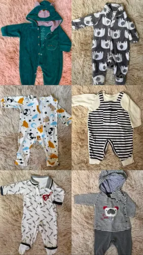 6 macacões bebê rn e 3 meses