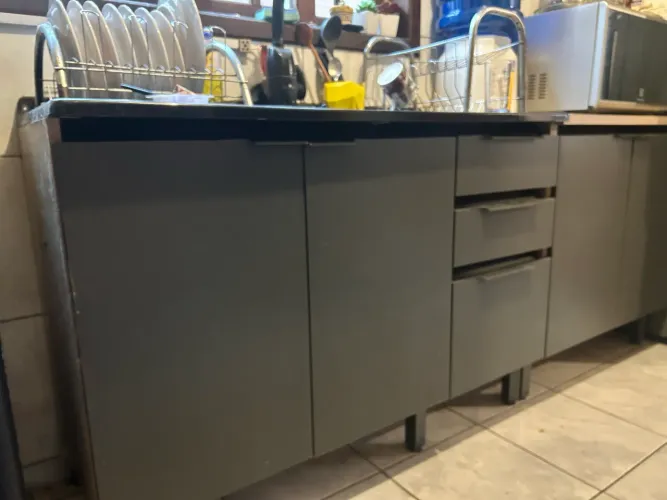 Kit de armários e cuba para cozinha