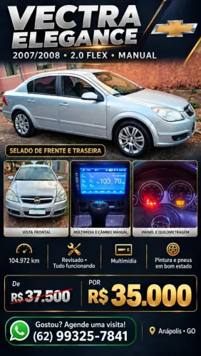 Chevrolet Vectra Elegan. 2.0 MPFI 8V Flexpower MEC 2008