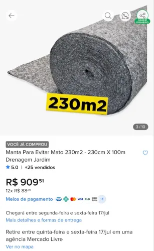 Manta para evitar mato drenagem jardim