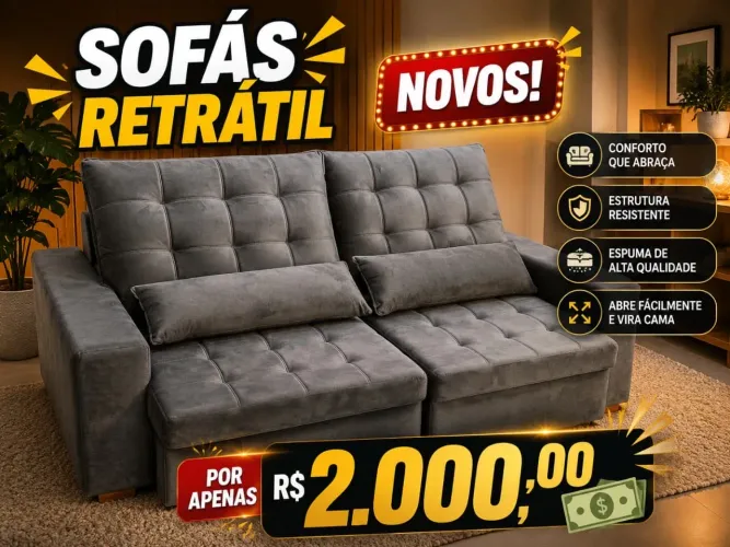 SOFÁS RETRÁTIL NOVOS