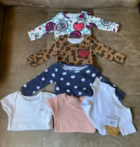 Lote / Kit / Combo 6 Body Infantil Hering Milon Baby Way - M (03 A 06 Meses)