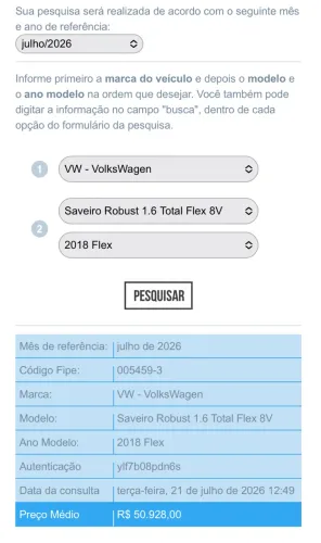 Volkswagen Saveiro Robust 1.6 Total Flex 8V 2018