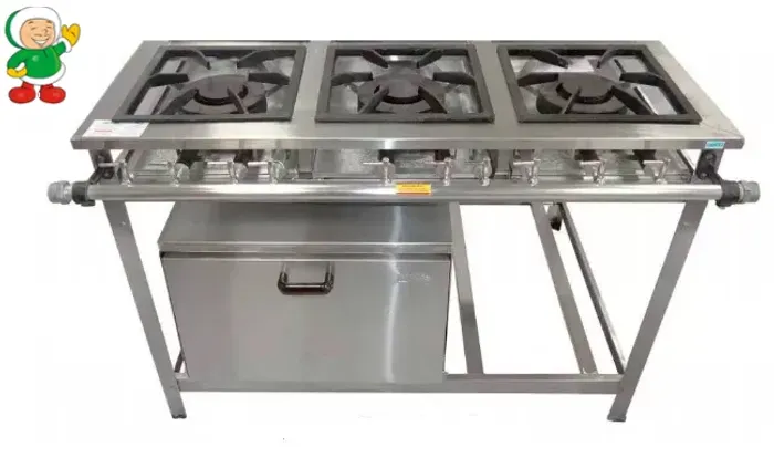 5583 - FOGAO BP 3BC INOX 30X30 3QD C/FORNO PF-7 / MARCA: CRISTAL AÇO