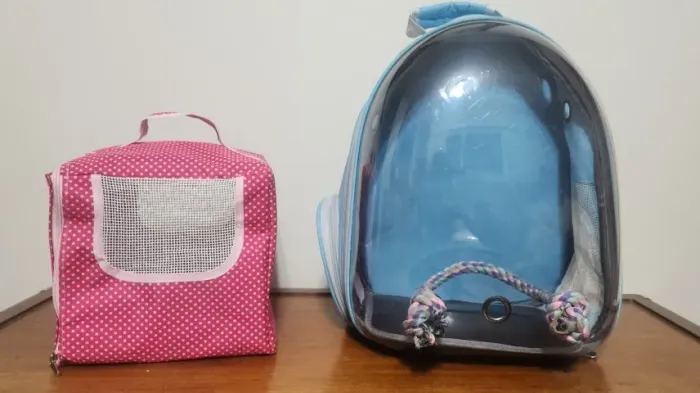 Kit 2 Bolsas de Transporte, aves, pets e roedores.