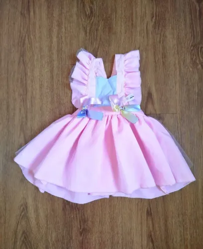 Vestido Infantil Colorido Ajustável Tamanho 12 a 24 meses