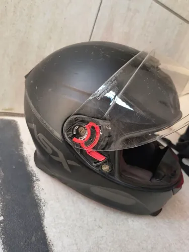 Capacete Asx Eagle Solid Preto Fosco + Viseira Fumê