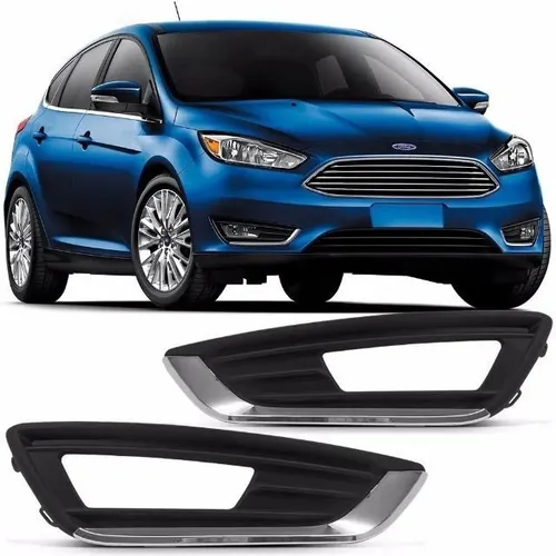 Par Grade Milha Com Furo Friso Cromado Focus 2016 2017 2019