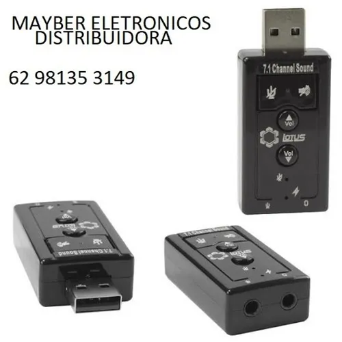Placa De Som Usb 7.1 Adaptador De Áudio P2 Fone E Microfone