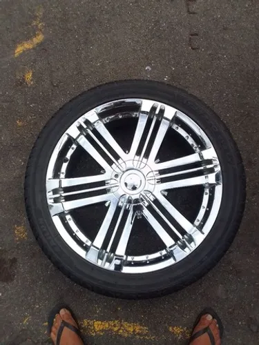 JOGO RODAS ARO 22 CROMADAS 5X100/5x114/5x112 PNEUS NOVOS