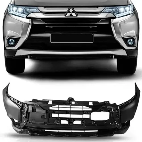 Parachoque Mitsubishi Outlander 2016 à 2018 - Furo Farol auxiliar - Preto Liso - FPI