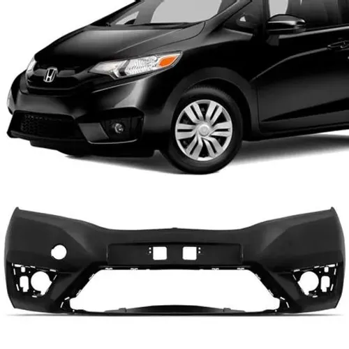 Parachoque Honda Fit 2015à 2017 - Furo Farol Auxiliar - Dianteiro Preto Liso - TYG