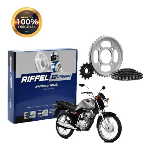 Kit Relação Tração Honda Cg Fan 125 Ks 2011 Original Riffel