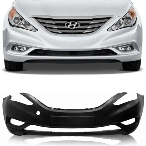 Parachoque Hyundai Sonata 2010 à 2014 - Furo Farol Auxiliar - Preto Liso - TYG