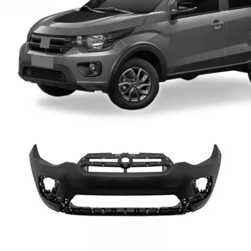 Parachoque Fiat Mobi Way 2017 à 2020 - Furo Farol Auxiliar / Furo Moldura Lateral - R2A