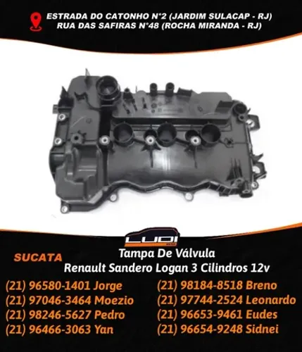 Tampa De Válvula Renault Sandero Logan 3 Cilindros 12v