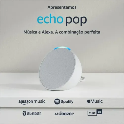 Amazon Echo Pop Smart Speaker Com Alexa Branco