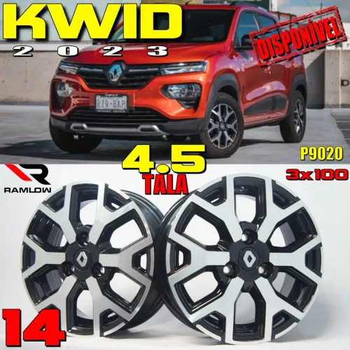 Rodas aro 14" para Renault KWID 2023 - P9020 3x100 novas