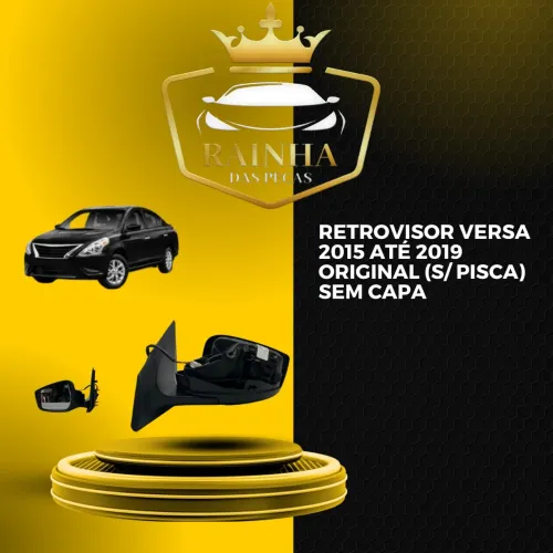 Retrovisor Versa 2015 até 2019 Original (S/ Pisca) Sem capa 