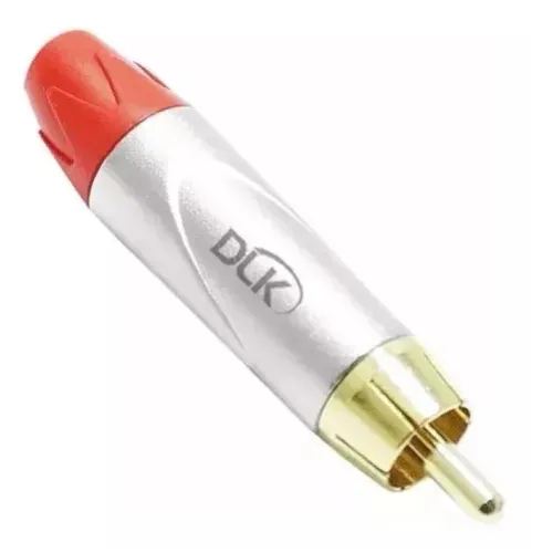 Plug Rca Linha Macho Vermelho 6mm Dlk novo embalagem c/ 2 unidades