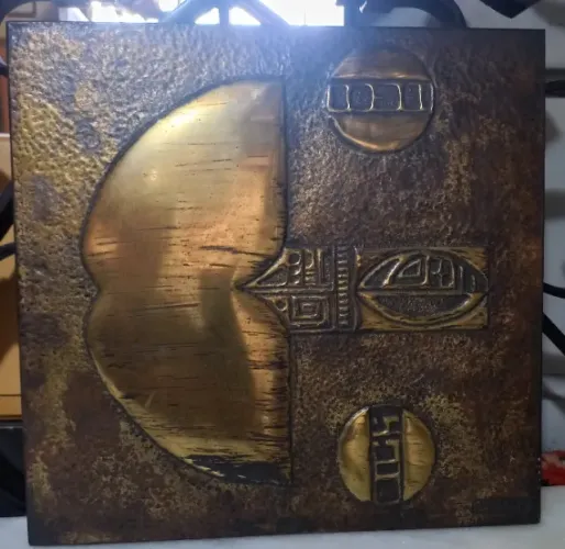Quadro em bronze batido artista Chico Rosa