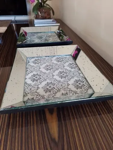 Par de Bandejas Espelhadas Originais Chinesas