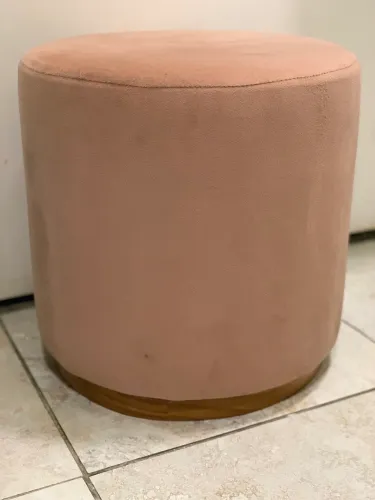 Conjunto de puffs rosa chá