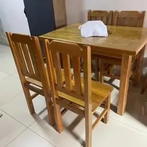 Mesa Retangular com 4 Cadeiras Madeira Cerejeira