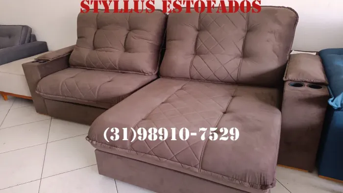 Sofá retrátil com molas ensacadas 