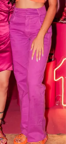 Calça em sarja Isy roxa tam. 36/38