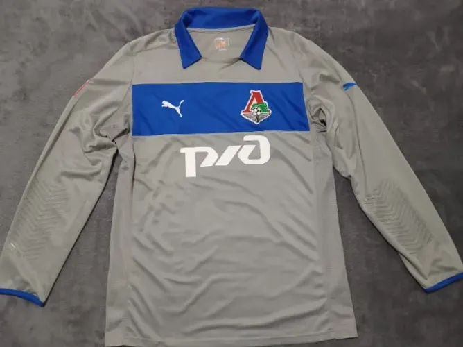 Camisa Oficial Lokomotiv Moscow (Rússia) Goleiro #1, tam GG (56x82cm). Importada. De Jogo.