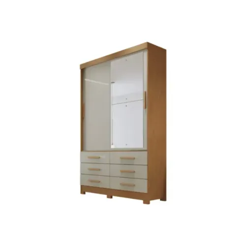 Guarda Roupa Buriti 2Pts Novo Horizonte Cumaru/Fendi - Entrega Rápida!