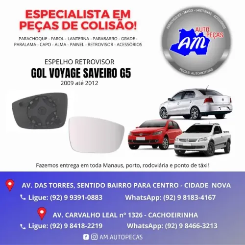 Espelho Gol/ Voyage/ Saveiro G5 - Ano 2009 ate 2012