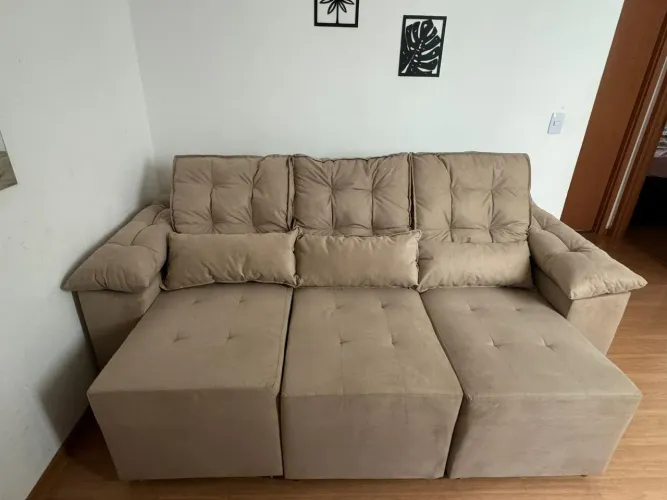 Sofá Retrátil 3 lugares - da uma olhada nesse resultado dessa reforma 