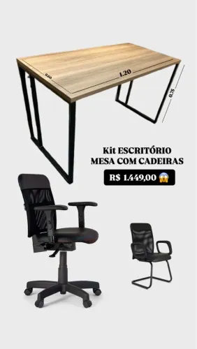Kit Escritório Mesa com Cadeiras - LOJA IKONMIXOFFICE 