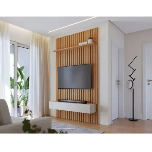 Conj Painel Ripado Mod.1412 Freijo/Off White Matte Niagara Colibri - Em Promoção