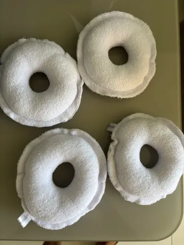 2 pares de rosquinhas atoalhadas protetores de seios AGORA SOU MÃE 