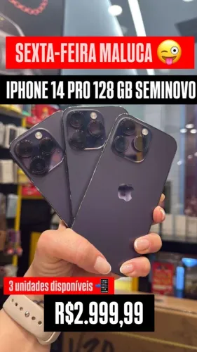Loja em promoçao - 14 pro 128gb - roxo - nota fiscal - garantia 3 meses - loja fisica