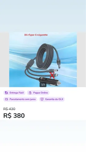 Cabo starlink mini 3 em 1 três metros - somente entrada tipo C não está funcionando.