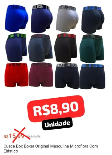 Cueca Boxer Original Masculina Microfibra M - Conforto e Qualidade