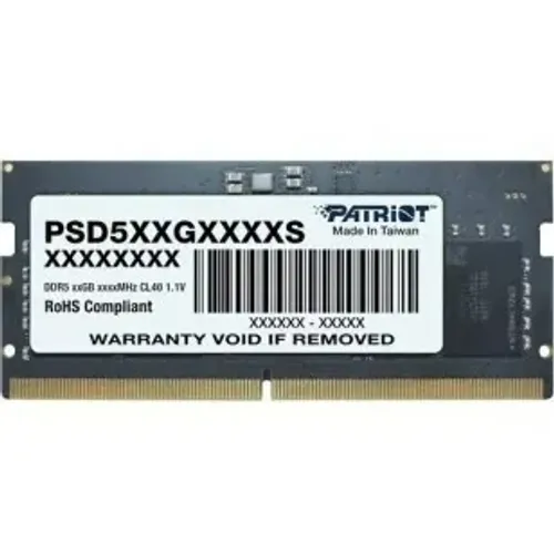 MEMORIA P/ NOTEBOOK SODIMM PATRIOT SIGNATURE LINE 8GB 4800MHZ DDR5 CL40 1.1V PC5-38400 262