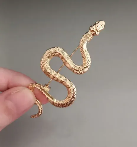 Broche de Serpente Dourado (novo)