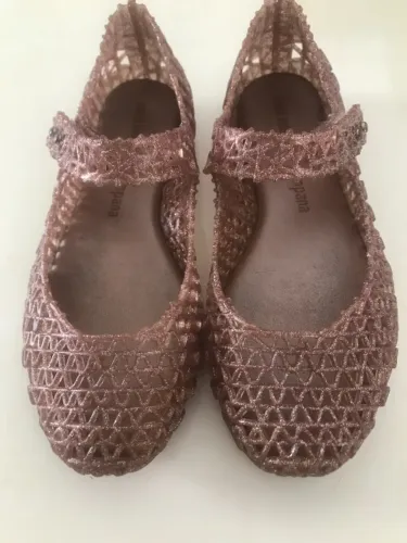 Sapatilha Mini Melissa Campana Rosa Com Glitter