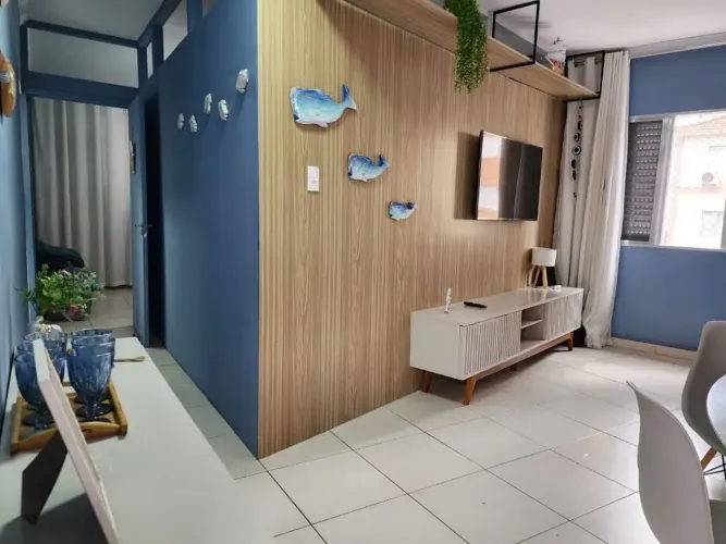 Apartamento Reformado, mobiliado,1 quarto em Boqueirão - Praia Grande - SP