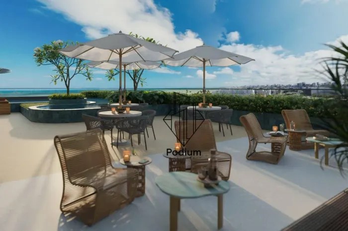 Flats Studio no térreo com área privativa á 180m da praia do Bessa - FL0988