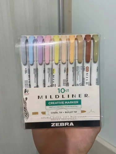 conjunto de marca-texto zebra mildliner 2 pontas - 10 cores